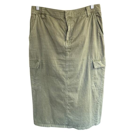 Madewell Army Green Cargo Pocket Midi Skirt 29 Gorpcore Military Blokecore - Picture 1 of 9